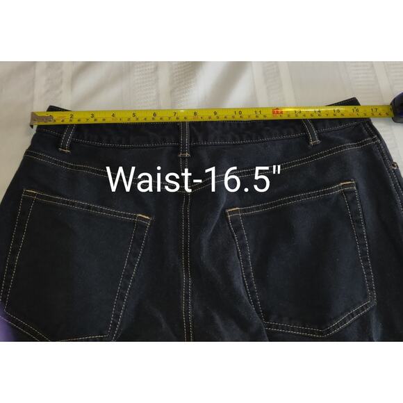 Coldwater Creek Black Jeans Sz 14P Straight Leg Gold Stitching Stretch Petite - Picture 9 of 16